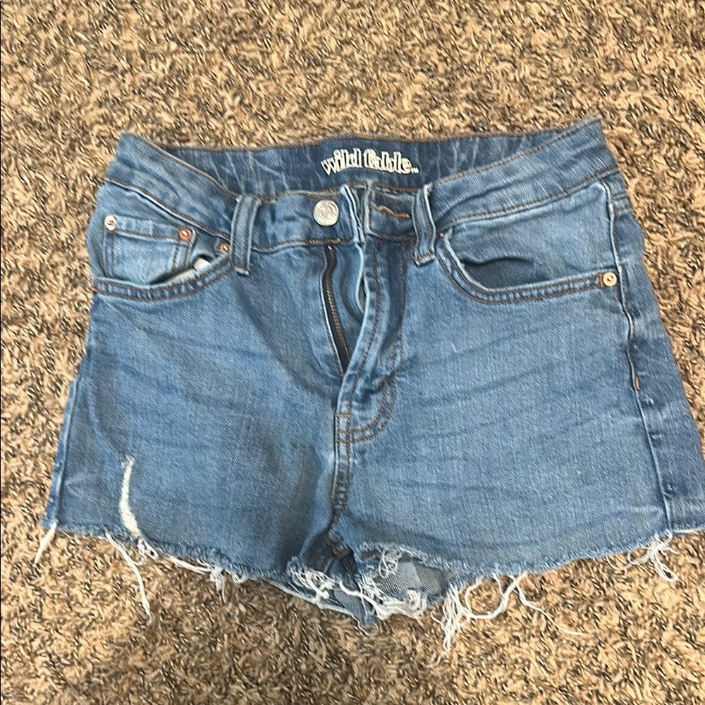 Wild Fable Blue Jean Shorts with Distressed Hem